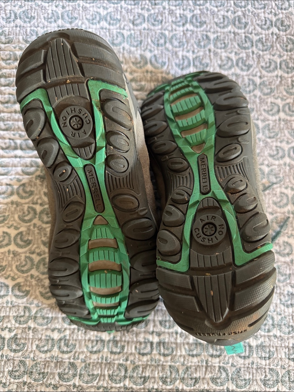 Merrell Women's Gray and Teal Lace-Up Hiking Boots waterproof - Picture 7 of 7